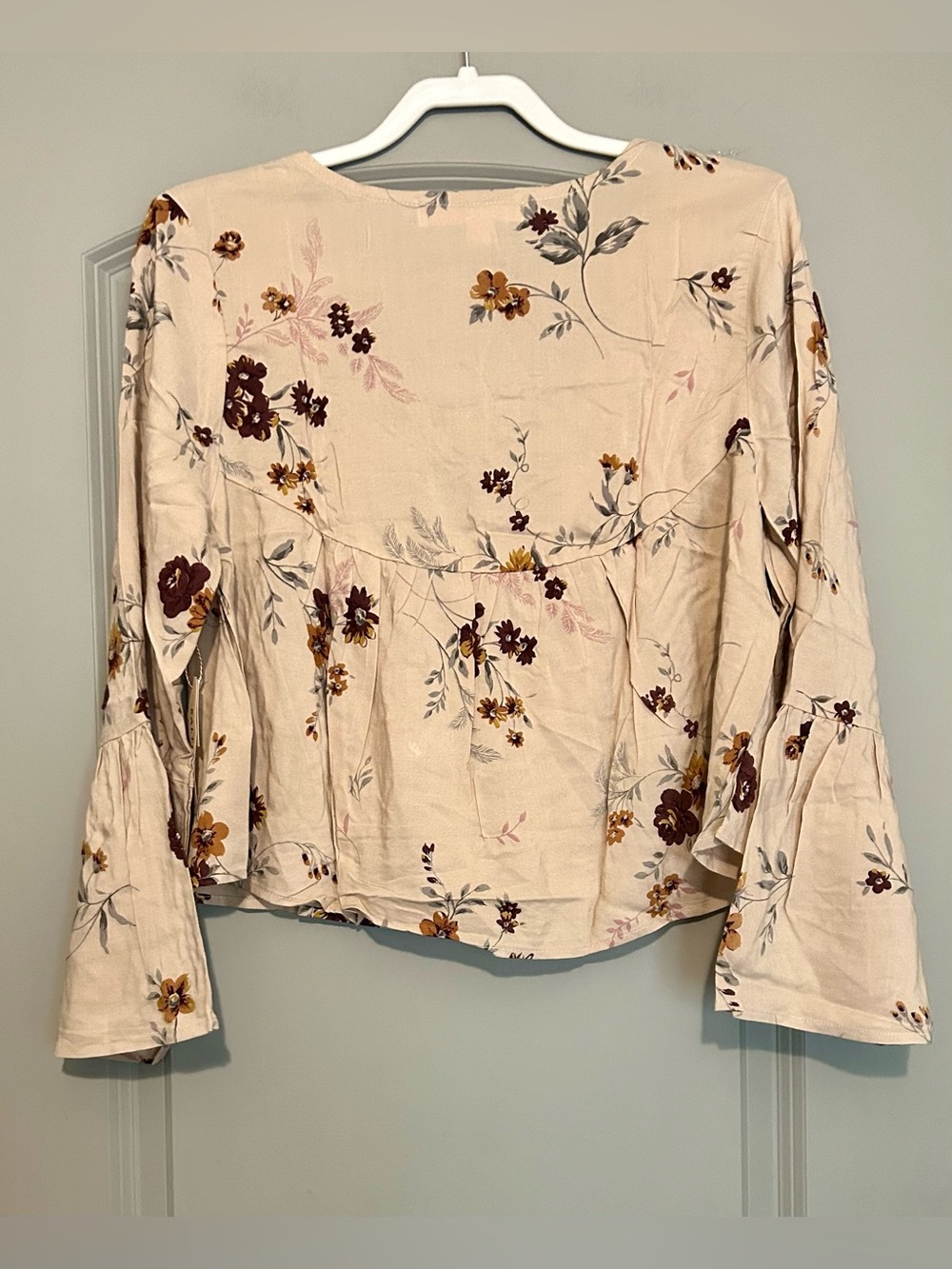 NWT Saltwater Luxe Floral Boho Bell Sleeve Blouse Size Large Cottagecore - Picture 6 of 6